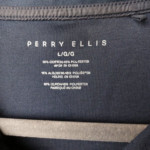 Perry Ellis Johnny Collar Polo Shirt Slate Blue Size L - Picture 3 of 5